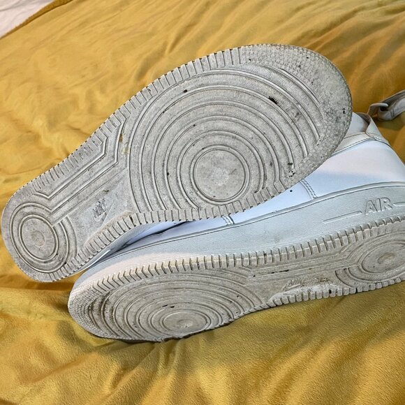 Nike Air Force 1 High Top Sneakers Size 13 White Leather & Mesh Mens - Picture 7 of 13